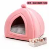 Cama para gato de mascota, desmontable y lavable, cálida de invierno, para todas las estaciones, estilo tienda de campaña para perro, casa para gato, cama semi-cerrada de felpa para perro de mascota