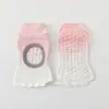Calcetines de Yoga Abiertos para Mujer, Calcetines Antideslizantes de Cinco Dedos en Color Degradado, Calcetines sin Talón para Pilates y Fitness, Calcetines Específicos para Deportes de Interior