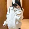 Sudadera de Otoño Estilo Retro Americano 2026 con Cuello Polo para Mujer, Corte Holgado, Versión Coreana, Chaqueta Versátil con Cremallera