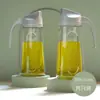 Botella de Aceite a Prueba de Fugas, Olla de Aceite de Vidrio Antiderrames, Apertura y Cierre Automáticos, Juego de Botellas de Condimentos para Salsa de Soja y Vinagre de Gran Capacidad para el Hogar