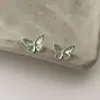 Brincos de Borboleta com Textura de Gotejamento de Óleo Esmaltado, Estilo Fresco e Doce, Brincos Versáteis de Alta Qualidade Inspirados na Coreia
