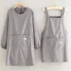Delantal de lona de alta gama para uso en la cocina, cocina casera, resistente a las manchas, transpirable, adecuado para comer, trabajar, hornear, unisex