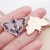 20 Flores de Luna de Colores que Gotean Aceite, Colgantes de Mariposa e Insectos de Aleación de Zinc, Accesorios para Pulseras, Llaveros, Joyería DIY