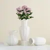 Jarrón de Cerámica Blanco Minimalista Shumen Decoración para Arreglo Floral de Sala de Estar en Casa Lujo Ligero Gama Alta Recipiente Decorativo Hidropónico