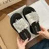 Pantuflas de Plataforma con Suela Gruesa, Strass y Borlas para Mujer, Adecuadas para Usar en Verano con Faldas, Chanclas de Playa Perezosas sin Cierre