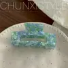 Grampo de cabelo de acetato imitação grampo grande para a parte de trás da cabeça grampo de cabelo cor sereia retrô francês prendedor de cabelo acessório de cabelo grampo de tubarão