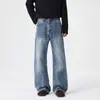 Jeans para Hombre Nuevos Otoño/Invierno 2026, Ligeramente Acampanados, Sin Estirar, Básicos, Simples, Modernos, Lavados, Versátiles, Azul Medio