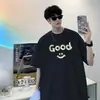 Camiseta Retro Americana de Manga Corta para Hombre, Verano, Algodón Puro de Peso Pesado, Marca de Moda para Adolescentes, Camiseta de Media Manga Holgada y Versátil