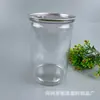 Frasco de Plástico Transparente para Nueces con Tapa de Aluminio en Espiral Fácil de Romper, Contenedor de Almacenamiento Sellado para Mariscos y Frutas Secas, Lata de Plástico Transparente de Fácil Apertura