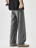 Pantalones Casuales Rectos para Hombre para Verano, Sueltos y Elegantes, Delgados y Versátiles, Pantalones Largos de Corte Curvo a la Moda, Modernos y Fáciles de Combinar