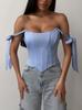 Camisola Europeia e Americana com Amarração para Mulheres, Top Sexy e Versátil Sem Mangas com Cadarço Slim Fit