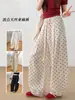Pantalones Casuales de Lino Tencel con Lunares de Moda para Mujer, Pantalones de Pierna Ancha Rectos Sueltos Delgados de Verano, Nuevo Modelo 2026, Transfronterizo