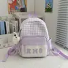 Bolsas de Moda 2026 Nuevo Estilo Coreano Color Contrastante Cuadros Mochila Escolar para Estudiantes Gran Capacidad Mochila Moderna Versátil