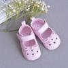 [liquidação 9.9] PU01 sapatos vazados de couro pu para bebê sapatos coração de pêssego sapatos primeiros passos para bebê vestido bebê laço