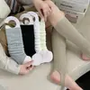 Calcetines para Mujer 2025 para Usar al Exterior, Calcetines con Pie de Doble Aguja, Calcetines Largos de Punto Estilo Coreano de Color Sólido para Pantorrilla, Calcetines de Algodón para Cuatro Estaciones