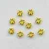Color Dorado Antiguo Conservador de Color Agujero Pasante Doble Cara Flor de Cuatro Hojas Espaciador Cuentas Hecho a Mano DIY Pulsera Pulsera Collar Accesorios de Joyería Material