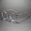 Nuevas Gafas Planas Elegantes con Textura Exquisita Anti Luz Azul Montura Ovalada Personalizada Tendencia Marco de Gafas Wm86096