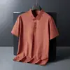 Camisa Polo de Negocios con Cuello Nuevo para Hombre, Moderna y Casual, Manga Corta de Seda de Hielo, Secado Rápido de Nailon, Camiseta Multicolor, Alta Calidad