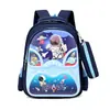 Conjunto de mochila escolar transfronteiriça de duas peças para alunos do ensino fundamental, mochila infantil de dinossauro de primeira série com casca rígida 3D de desenho animado