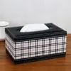 Caja de pañuelos de cuero estilo europeo, dispensador de pañuelos para uso en coche y hogar, caja de pañuelos creativa para sala de estar, mesa de centro, dormitorio y comedor