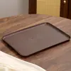 Bandeja Rectangular Imitación Madera, Bandeja para Cena, Bandeja para Té, Bandeja de Almacenamiento para Tazas de Agua del Hogar, Bandeja para Pasteles de Cafetería para el Año Nuevo