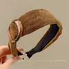 Diadema de tela de alta gama para otoño e invierno, extra ancha, adelgazante, estilo coreano, pinza para el pelo de terciopelo para mujer