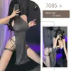 Night Qin lingerie sexy vestido sexy com fenda alta camisola de peito aberto quente uniforme de boate feminina tentação para não tirar 7085