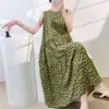 Nova Camisola Sem Manga Estilo Chinês Suave para Mulheres Verão Algodão Seda Vestido Longo Estilo Férias Roupa para Casa Pode Ser Usada Fora Vestido Fino