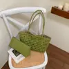 Bolsa Tote de Ombro Único Tecida Vazada de Verão 2026 Transfronteiriça Grande Capacidade Casual para o Dia a Dia Conjunto de Bolsas de Mão para Mulheres
