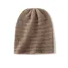 Cachemira 2025 Otoño e Invierno Nuevo Sombrero Casual de Punto de Moda Cálido y Grueso de Color Puro con Cable Elegante para Mujer