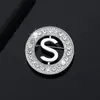 Nuevo Broche de Letra Capital Redonda Incrustada con Diamantes de Amazon Accesorios Creativos para Traje de Negocios de Hombres Fabricante