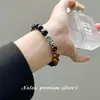 Nalan Prata Pura 999 Estilo Artístico Retrô Design de Nicho Prata Tailandesa Pedra Olho de Tigre Obsidiana Pixiu Pulseira S8544
