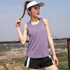 Camiseta Esportiva de Yoga Secagem Rápida com Letra 'I' Verão Feminina Roupa de Treino Corrida Sem Mangas Malha Corrida Respirável Colete Fino