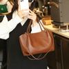 Bolso Tote de Cuero Genuino Nuevo Transfronterizo para Mujer, Bolso de Mano Natural Caído de Piel de Vaca de Primera Capa, Bolso de Hombro de Gran Capacidad para Mujer