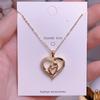Collar de Corazón de Acción de Gracias para Mamá, Cadena Elegante y de Moda para la Clavícula, Regalo del Día de la Madre para Mamá, Colgante Elegante