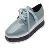 Zapatos de talla grande para mujer de comercio exterior 2024 primavera y otoño nuevos estilo europeo y americano cabeza redonda con cordones suela gruesa tipo muffin para mujer en stock venta al por mayor