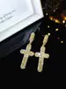 Amazon Pendientes de Cruz de Cristal Brillantes de Gama Alta para Mujer Amazon Pendientes Elegantes Versátiles Pendientes de Cobre