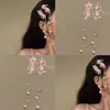 Pasador de Pelo Estilo Chino Flor Rosa Dulce de Primavera con Borla de Perlas Artificiales para Mujer, Nuevo Accesorio para el Cabello Único y Exquisito