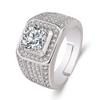 Transmisión en Vivo Transfronteriza Más Vendidos Anillos para Hombre Llenos de Diamantes, Anillos de Lujo Ligero de Moda para Hombre, Anillos de Diamante de Imitación Moissanita, Anillos Abiertos, Accesorios