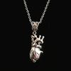 Collar colgante corazón de plata con efecto de peltre sólido 3D de anatomía más vendido venta directa de fábrica
