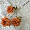 Flor artificial de rosa de 3 cabeças adereços de fotografia de casamento letras de mão flor falsa decoração de casa flor de seda artificial