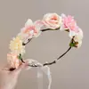 Corona de Flores de Princesa Estilo Bosque para Niños, Diadema de Flores Super Hada para Niña de las Flores de Boda, Exquisita Diadema Pasador para Niñas
