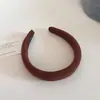 Faixa de Cabelo Esponjosa Colorida Tricotada Estilo Coreano Outono e Inverno Retrô com Aba Larga para Mulheres com Topo Alto do Crânio, Versátil Elegante, Presilha de Cabelo para Sair