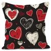 Funda de almohada con estampado de amor multicolor para San Valentín, funda de almohada decorativa para sofá, funda de cojín de lino con borde cruzado