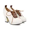 2026 Novo Estilo E-commerce Transfronteiriço Moda Salto Alto Bico Redondo 40-46 Tamanho Grande Cadarço Corte Médio Elegante Sapatos de Salto