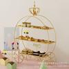 Suporte de doces de coroa estilo europeu suporte de exibição decoração de casamento chá da tarde suporte de bolo de três camadas prato de decoração de confeitaria dourado