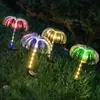 Lâmpada Mella de Fibra Óptica Solar Cor Colorida Mutável Camada Única Camada Dupla Lâmpada Mella Lâmpada de Inserção no Chão para Pátio Externo Jardim Gramado