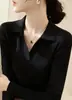 Suéter de Punto para Mujer Color Oscuro Retro para Viajar Cuello Polo Manga Larga Ajustado A13674