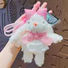 Chaveiro Pingente de Boneca Coelho Fofo de Orelhas Longas Pelúcia Pingente de Chaveiro de Casal Fofo Carro Bolsa Pequeno Presente