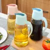 Olla de Aceite de Vidrio Grueso Resistente al Calor Olla de Aceite para el Hogar Botella de Aceite con Apertura y Cierre Automático Botella de Salsa de Soja Vinagre de Gran Capacidad Botella para Condimentos de Cocina